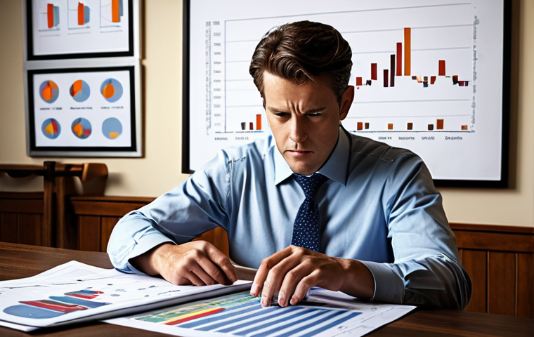 **

A determined investor analyzing financial charts and company balance sheets, surrounded by graphs and data. The scene should convey diligent research and a focus on value investing principles, showcasing the effort required to find undervalued companies. The style should be realistic, perhaps with a slightly vintage feel to suggest the timelessness of value investing.

**